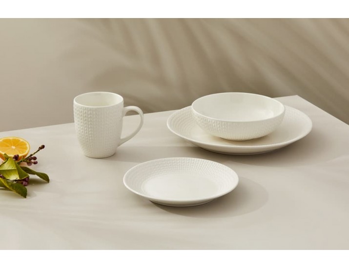 Чайно-столовый сервиз на 4 персоны 16 предметов Casa Domani Corallo белый