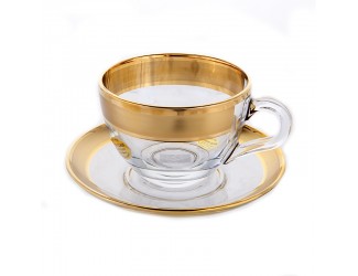 Набор для чая Union Glass на 6 персон 12 предметов Золотая дорожка