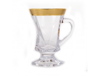 Набор чайный на ножке Union Glass 100 мл 6 шт Квадро Золотая дорожка