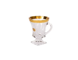 Набор чайный на ножке Union Glass 150 мл 6 шт Квадро Золотая дорожка
