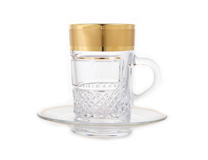 Набор для чая Union Glass 90 мл на 6 персон 12 предметов Богемия