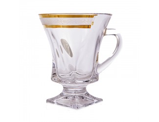 Набор для чая Union Glass 150 мл на 6 персон Квадро Garden зол.