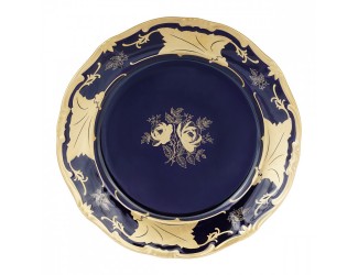Тарелка глубокая Weimar Porzellan 24 см Кленовый лист синий