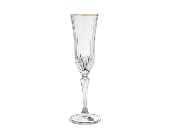 Набор бокалов для шампанского 6шт 180мл RCR Opera Bohemia Design Адажио D1/E1 голд