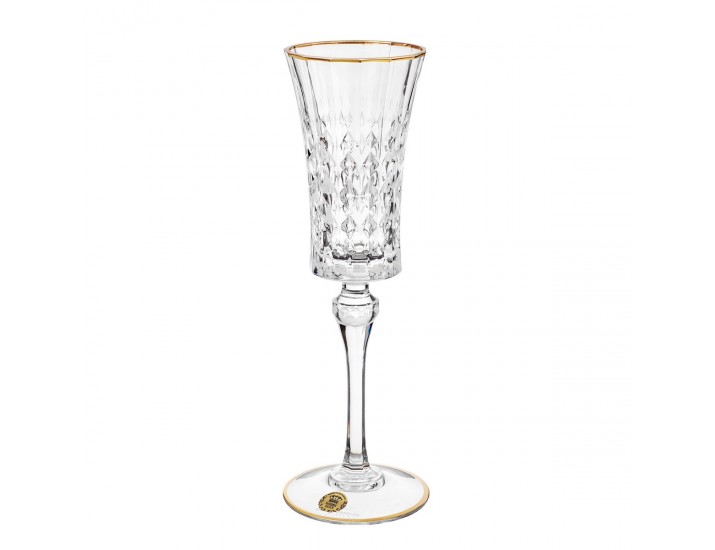 Набор фужеров для шампанского 150мл 6шт Bohemia Design (Eclat Cristal D'arque) Lady Diamond Eclat голд 