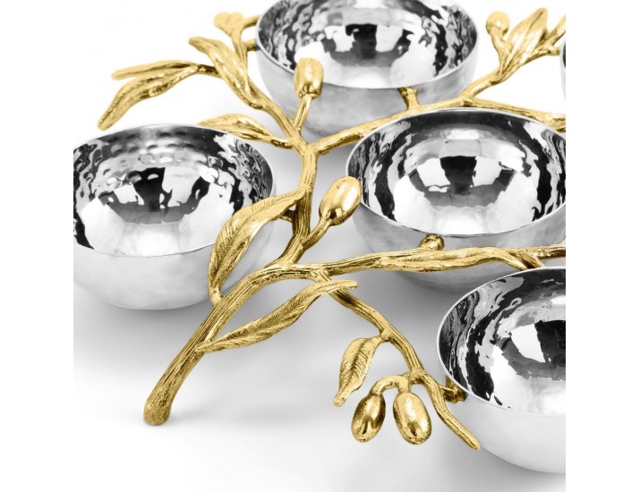 Менажница Michael Aram Olive Branch 6 секций 26х25 см