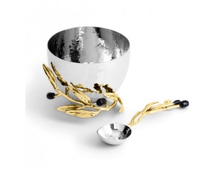 Чаша с ложкой Michael Aram Olive Branch 325 мл 10 см