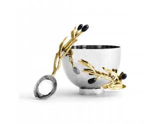 Чаша с ложкой Michael Aram Olive Branch 325 мл 10 см