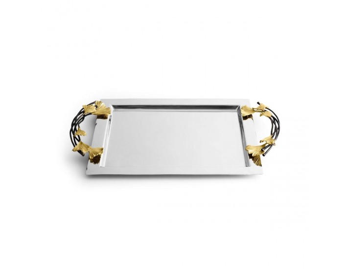 Поднос Michael Aram Golden Ginkgo прямоугольный 48х30см