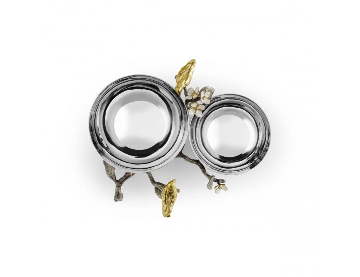 Менажница Michael Aram Lovebirds 2 секции 24х21 см