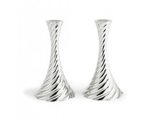 Набор подсвечников Michael Aram Twist 2 предмета 22 см серебро