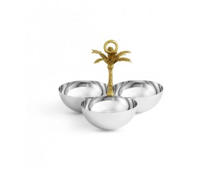 Менажница Michael Aram Palm 3 секции 23х23 см