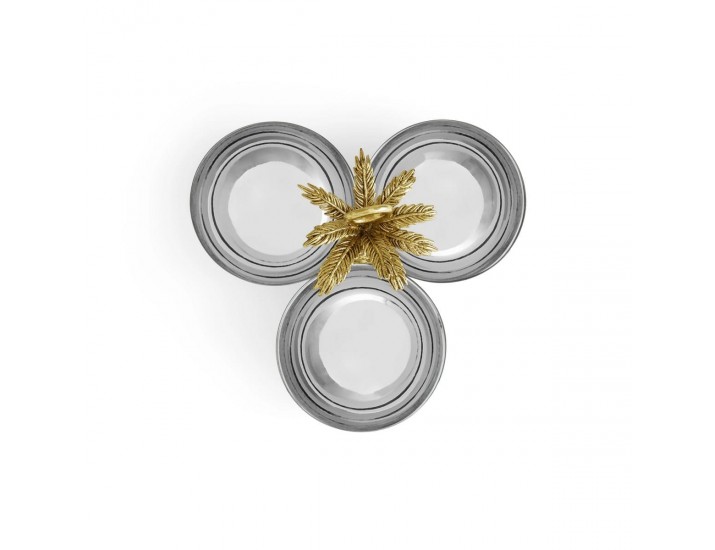 Менажница Michael Aram Palm 3 секции 23х23 см