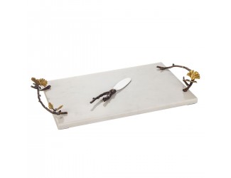 Доска для сыра с ножом Michael Aram Butterfly Ginkgo 47х25 см белая