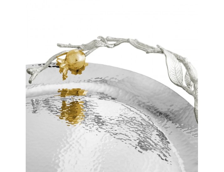 Поднос Michael Aram Pomegranate Silver овальный 44х33 см