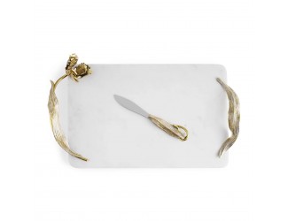 Доска для сыра с ножом Michael Aram Оливковая ветвь 50х25см белая