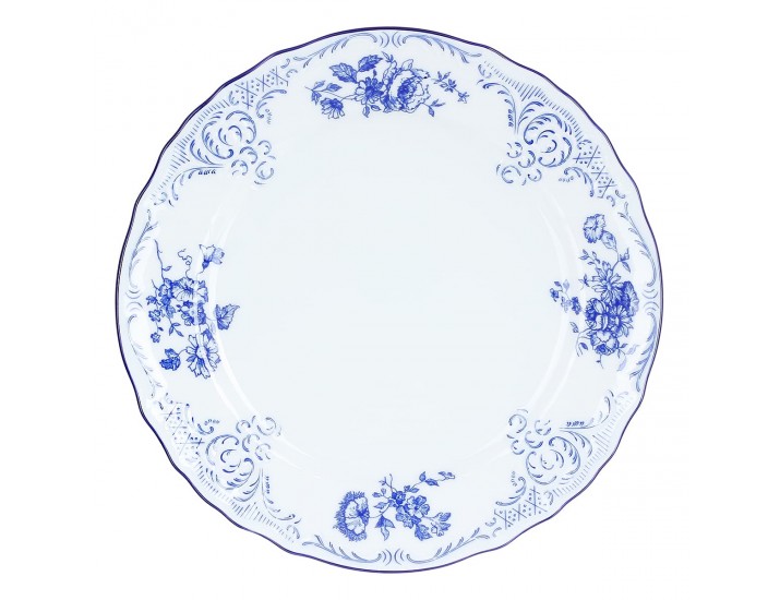 Набор тарелок 6шт 21см Bernadotte Бернадот Синие розы декор 24074
