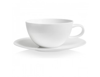 Чашка чайная с блюдцем Mix&Match "Синергия" 250мл (белый декор)