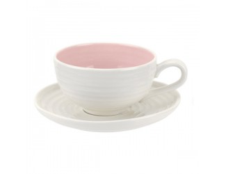 Чашка чайная с блюдцем Portmeirion Софи Конран для Портмейрион 200мл розовая