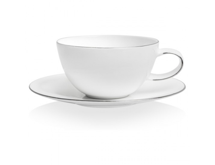 Чашка чайная с блюдцем Mix&Match "Синергия. Платиновый кант" 250мл