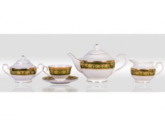 Сервиз чайный на 6 персон 17 предметов Japonica Малахит EMGD-4260D.GR-4