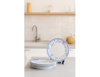 Набор обеденных тарелок 6 шт 26см Rose cluster blue Claytan 1809