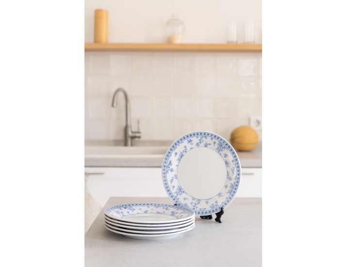 Набор обеденных тарелок 6 шт 26см Rose cluster blue Claytan 1809