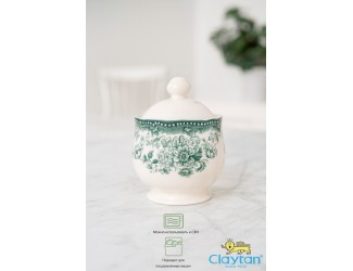 Сахарница с крышкой 280 мл Claytan Diana Rose Jade green 9911