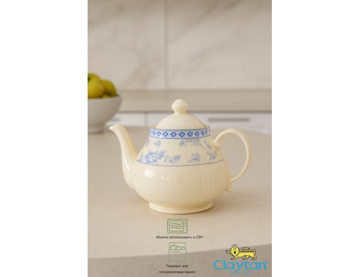 Чайник с крышкой 940 мл Rose cluster blue Claytan 1809
