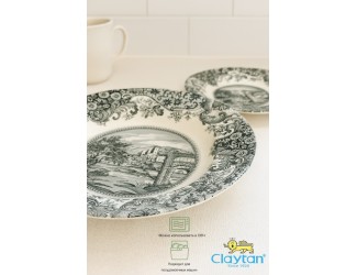 Тарелка глубокая 23,3 см Claytan Rome grey 0404