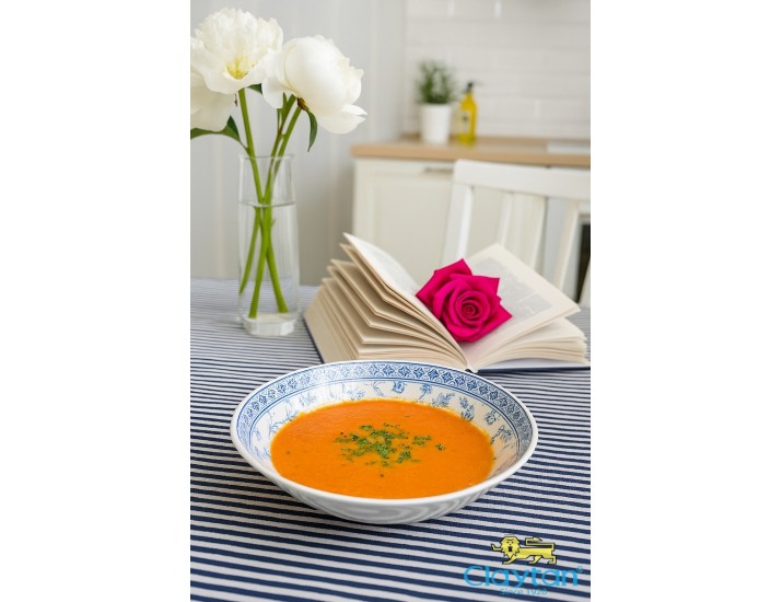 Тарелка глубокая 20,3 см Rose cluster blue Claytan 1809