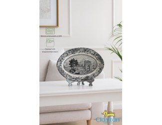 Блюдо овальное 25,4 см Claytan Rome grey 0404