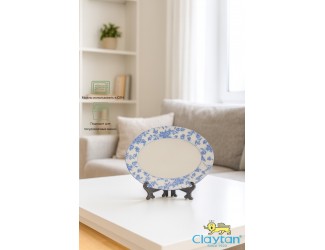 Блюдо овальное 25,4 см Rose cluster blue Claytan 1809