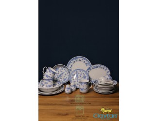 Сервиз столовый на 4 персоны 21 предмет Rose cluster blue Claytan 1809