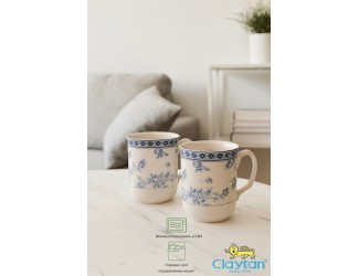 Набор из двух кружек 340мл Rose cluster blue Claytan 1809