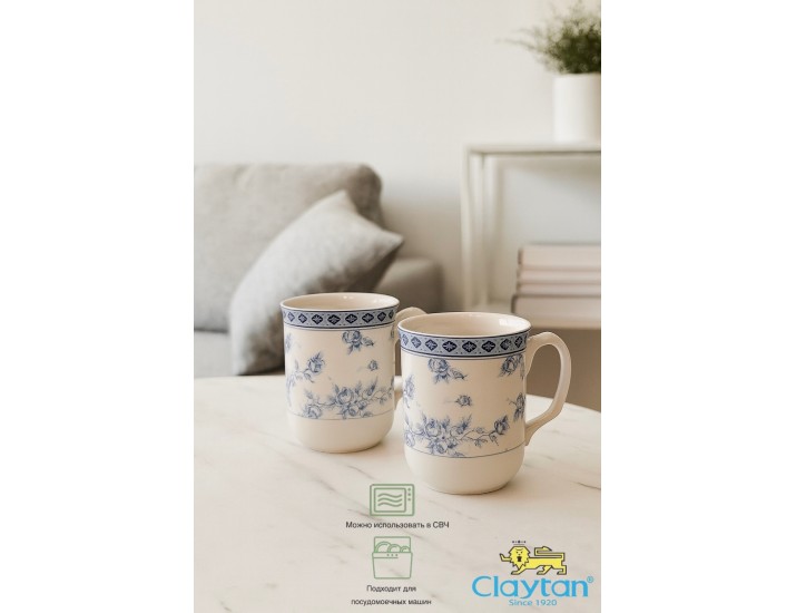 Набор из двух кружек Rose cluster blue Claytan 1809