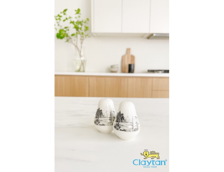 Набор для специй 2 предмета Claytan Rome grey 0404
