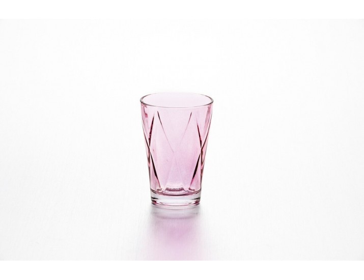 Набор стаканов 4шт 360мл Джой клетка розовый Soga Glass  E43691Z