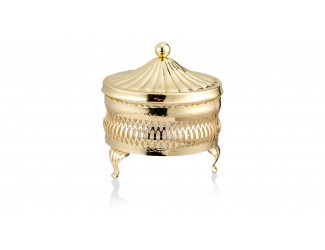 Сахарница круглая с крышкой Queen Anne 11см золотой цвет QA-4/4907