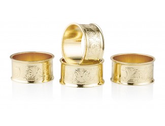Набор колец для салфеток Queen Anne 4,5см, 4шт золотой цвет QA-4/902