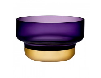 Чаша декоративная Nude Glass Контур 24см фиолетовая с золотым дном