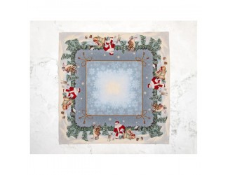 Салфетка подстановочная Mix&Match Home Дед мороз и лесные друзья 100х100см гобелен голубой