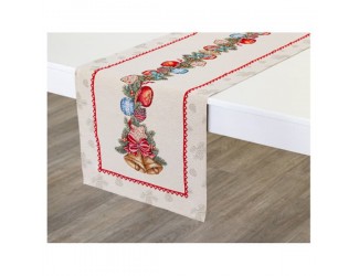 Дорожка для стола Mix&Match Home Еловые ветки 44х140см бежевый