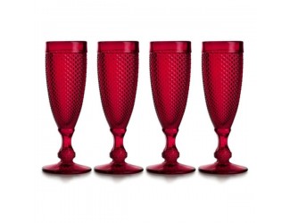 Набор бокалов для шампанского Vista Alegre Бикош 110 мл 4шт красный