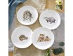 Набор тарелок закусочных 4шт Royal Worcester Забавная фауна Барсук, еж, лиса, сова 21 см