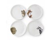  Набор тарелок обеденных 4шт 26,5см Royal Worcester Забавная фауна Барсук, еж, лиса, сова