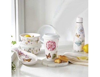 Кружка с силиконовой крышкой Lenox Бабочки на лугу 360мл