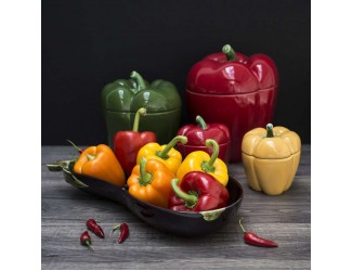 Емкость с крышкой Bordallo Pinheiro "Перец" 12,5см (зеленый) Емкость с крышкой Bordallo Pinheiro "Перец" 12,5см (зеленый)