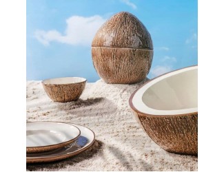 Емкость с крышкой Bordallo Pinheiro Тропические фрукты Кокос 20х25см Емкость с крышкой Bordallo Pinheiro Тропические фрукты Кокос 20х25см