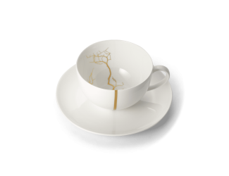 Чашка чайно-кофейная с блюдцем Dibbern "Золотой лес Белый декор" 250мл DBN0110807200/0110900000